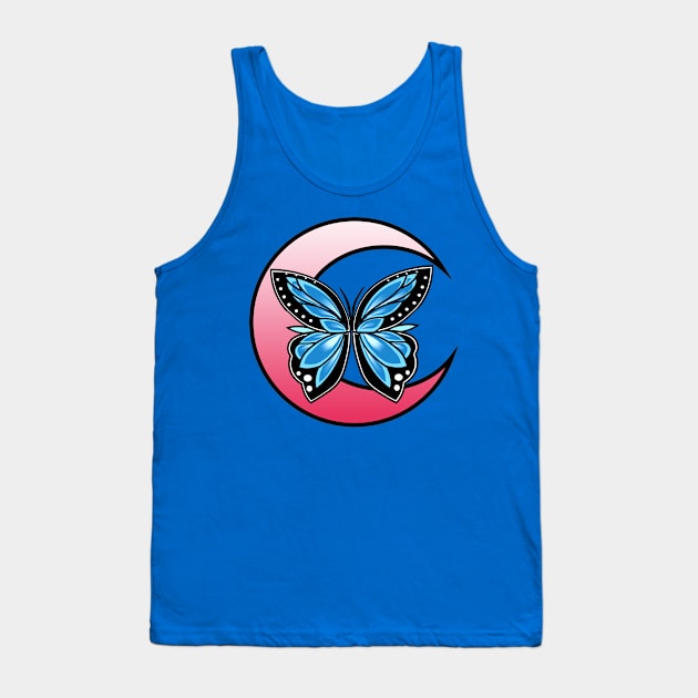 Moonlight Blue Butterfly Tank Top by dnlribeiro88